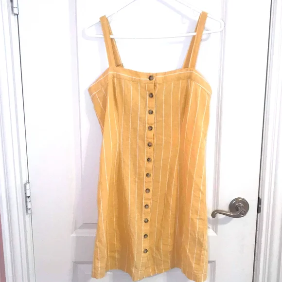 Forever 21 Striped Summer Halter Dress Yellow and White Forever 21 Striped Summer Halter Dress Yellow and White